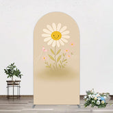Aperturee - Aperturee Sweet Flower Butterfly Happy Birthday Arch Backdrop